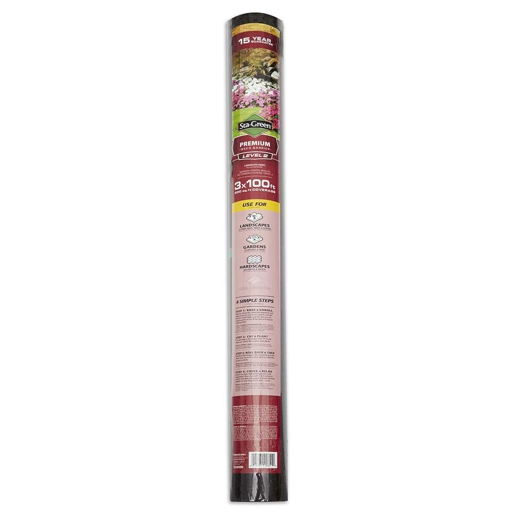 Sta-Green Landscape Fabric & Stakes Premium Landscape Fabric (Common: 3-ft x 100-ft; Actual: x 100-ft) 1 Sta-Green Landscape Fabric & Stakes Premium Landscape Fabric (Common: 3-ft x 100-ft; Actual: x 100-ft)