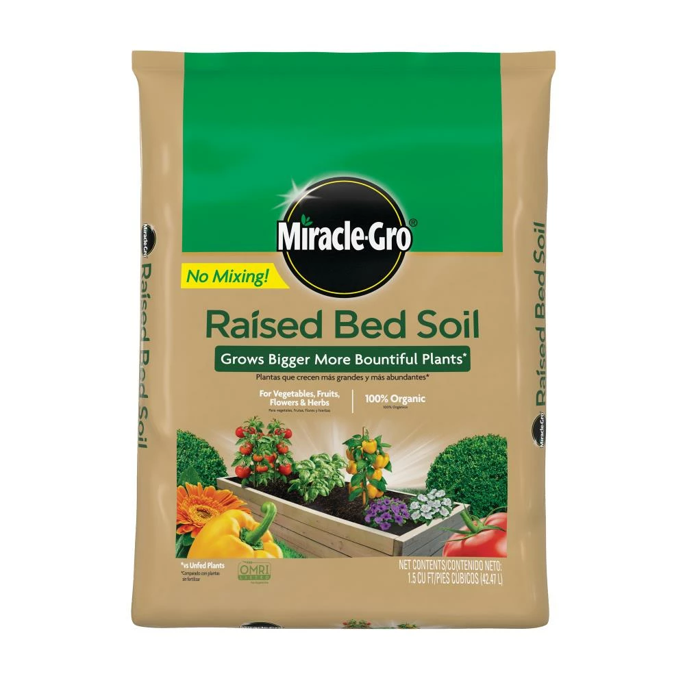 Miracle-Gro Soil & Soil Amendments 1.5-cu ft Organic Raised Bed Soil 1 Miracle-Gro Soil & Soil Amendments 1.5-cu ft Organic Raised Bed Soil