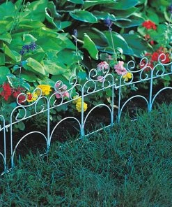 Garden Accents Edging 14-in H x 8-t L White Scroll Folding Fence -Garden Care Life Shop 09619729
