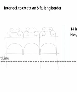 Garden Accents Edging 14-in H x 8-t L White Scroll Folding Fence -Garden Care Life Shop 09814776
