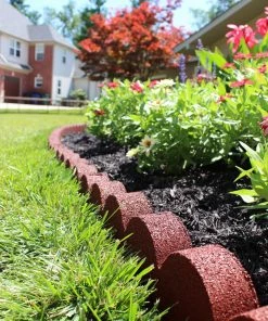 Rubberific 4-ft Red Rubber Landscape Edging Section -Garden Care Life Shop 11900647 scaled