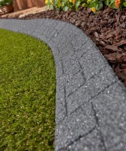 Rubberific 4-ft Gray Rubber Landscape Edging Section -Garden Care Life Shop 16707656