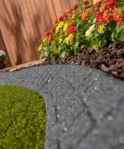 Rubberific 4-ft Gray Rubber Landscape Edging Section -Garden Care Life Shop 16707658