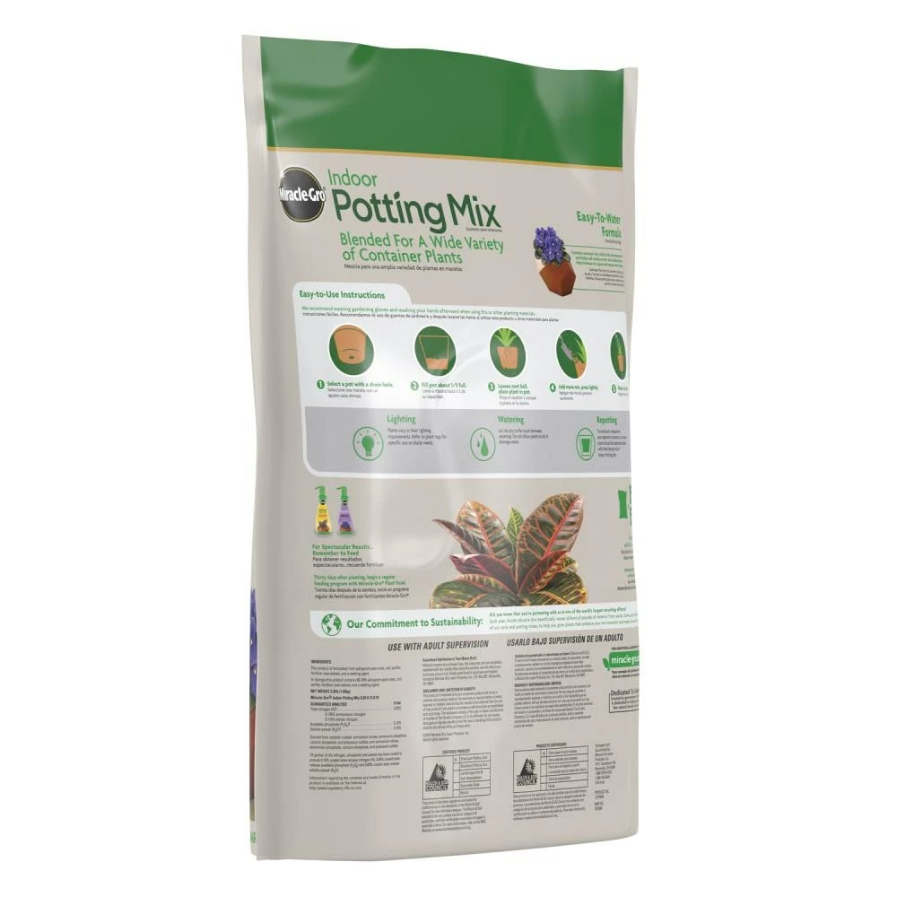 Miracle-Gro Soil & Soil Amendments Indoor 6-Quart Potting Soil Mix 8 Miracle-Gro Soil & Soil Amendments Indoor 6-Quart Potting Soil Mix - Image 8