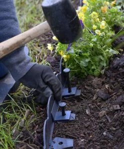 EasyFlex 2.5 in. x 20 ft. Scallop Black Woodgrain No-Dig Edging Kit -Garden Care Life Shop 43438447